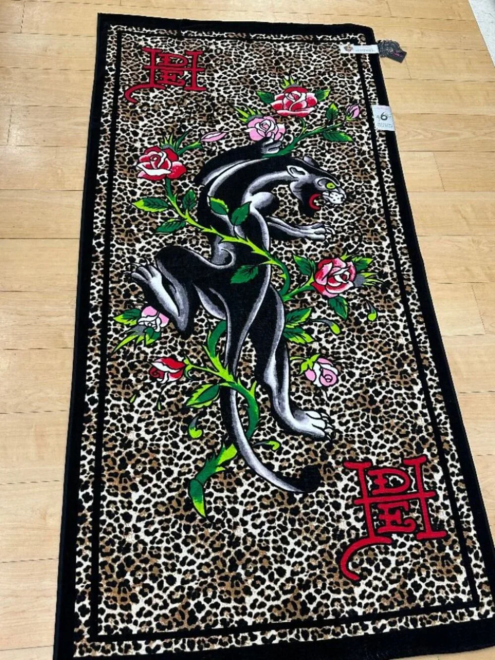 NWT ED HARDY Oversized Beach Towel 100% cotton 36